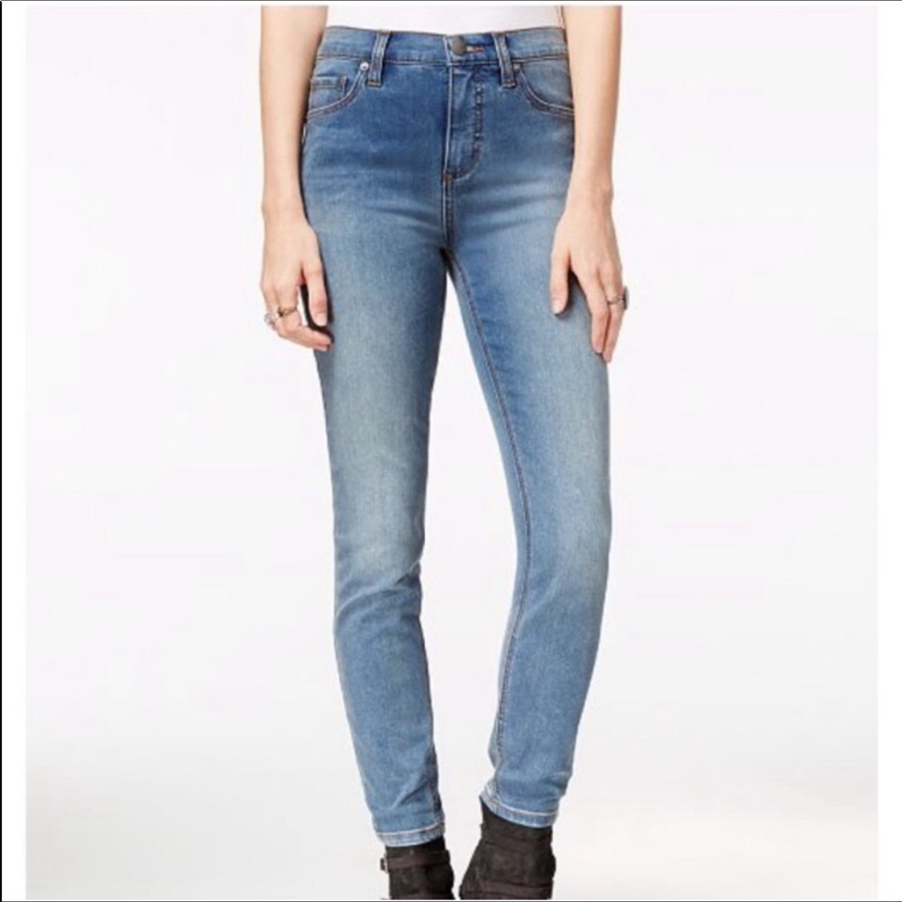 Free People High Rise Skinny Jeans Size 26R Blue Stretch #e39